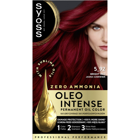 Ingrijire par - Syoss Oleo Intense 5-92 Vopsea de Par Permanenta fara Amoniac Rosu Aprins