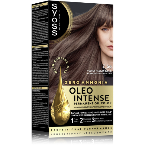 Ingrijire par - Syoss Oleo Intense 7-56 Vopsea de Par Permanenta fara Amoniac Blond Mediu Catifelat