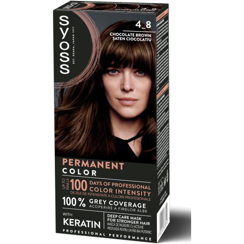 Ingrijire par - Syoss 4-8 Vopsea de Par Permanenta cu Keratina Saten Ciocolatiu