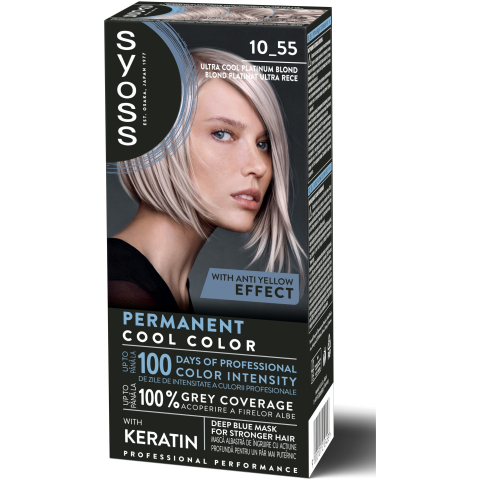 Ingrijire par - Syoss 10-55 Vopsea de Par Permanenta cu Keratina Blond Platinat Ultra Rece