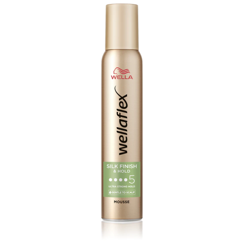 Ingrijire par - Wellaflex Silk Finish & Hold 5 Spuma de Par cu Finisaj Matasos 200 ml