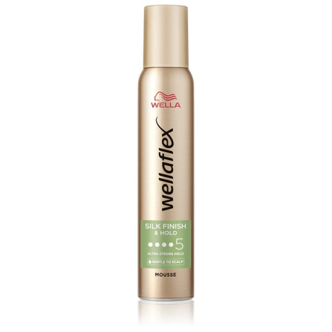 Ingrijire par - Wellaflex Silk Finish & Hold 5 Spuma de Par cu Finisaj Matasos 200 ml