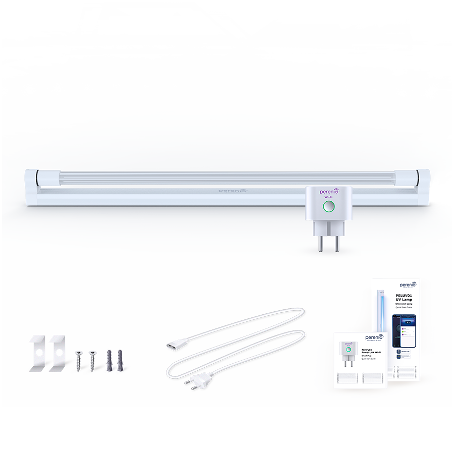 A kit consisting of PEHPL10 Smart Power Plug and PELUV01 UV lamp. Used to desinfect working and residential premises with remote control from Perenio Lite application [2]