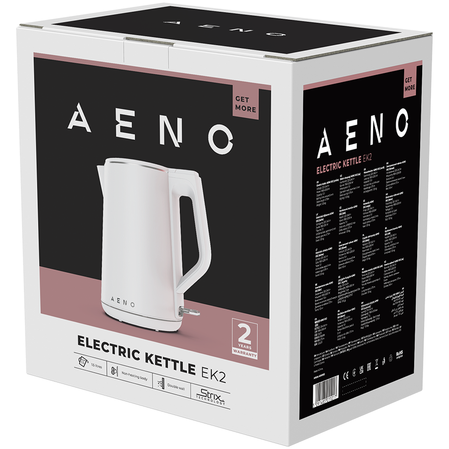 AENO Electric Kettle EK2: 1850-2200W, 1.5L, Strix, Double-walls, Non-heating body, Auto Power Off, Dry tank Protection [4]