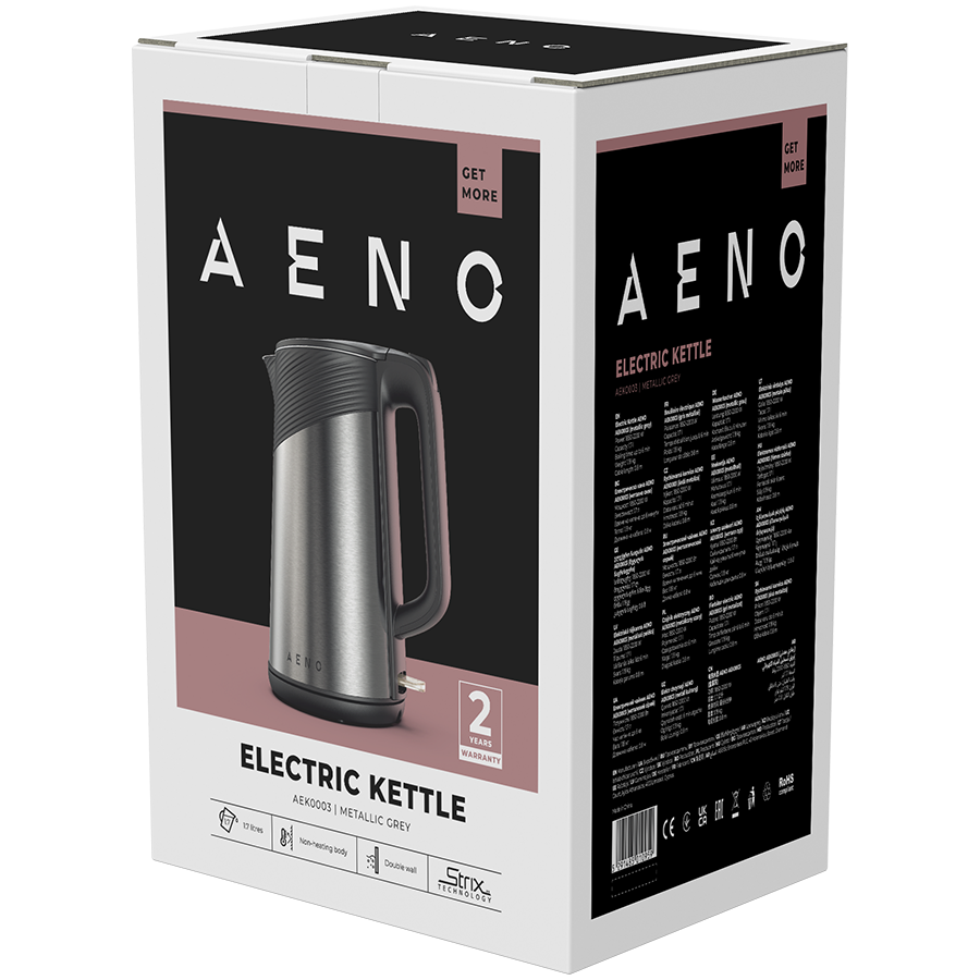 AENO Electric Kettle EK3: 1850-2200W, 1.7L, Strix, Double-walls, Non-heating body, Auto Power Off, Dry tank Protection [4]