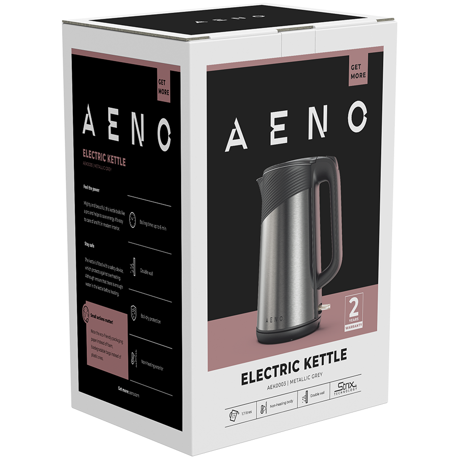 AENO Electric Kettle EK3: 1850-2200W, 1.7L, Strix, Double-walls, Non-heating body, Auto Power Off, Dry tank Protection [5]