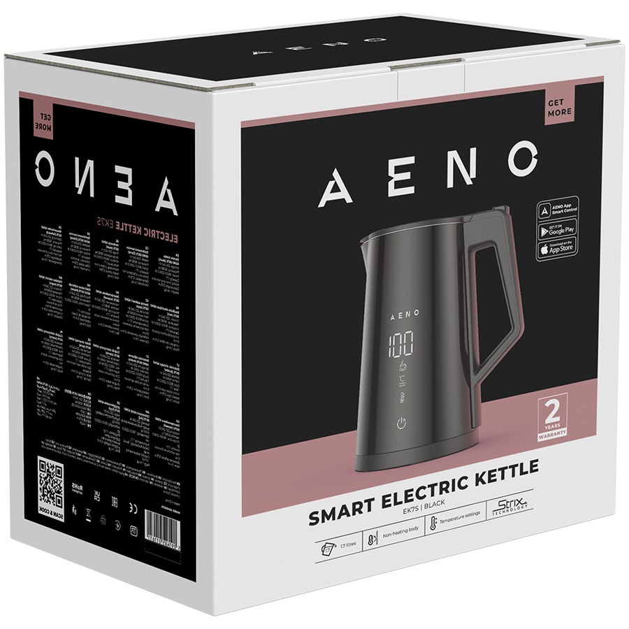 AENO Electric Kettle EK7S Smart: 1850-2200W, 1.7L, Strix, Double-walls, Temperature Control, Keep warm Function, Control via Wi-Fi, LED-display, Non-heating body, Auto Power Off, Dry tank Protection [5]
