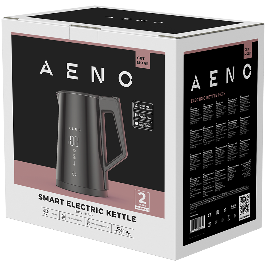 AENO Electric Kettle EK7S Smart: 1850-2200W, 1.7L, Strix, Double-walls, Temperature Control, Keep warm Function, Control via Wi-Fi, LED-display, Non-heating body, Auto Power Off, Dry tank Protection [4]