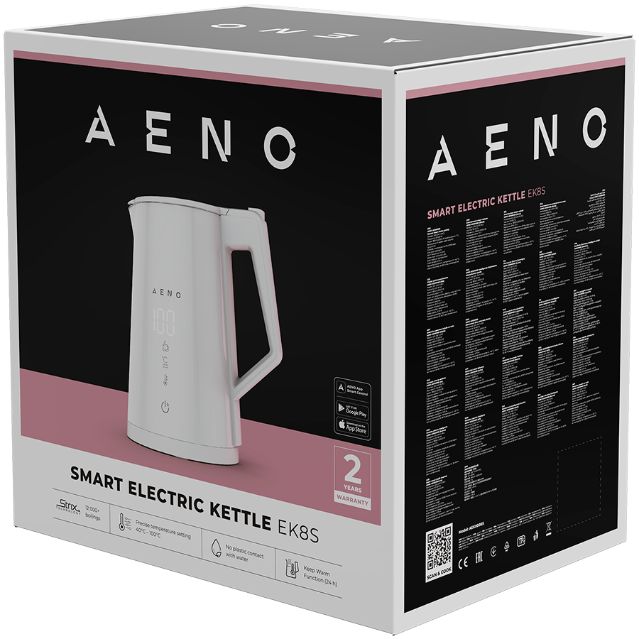 AENO Electric Kettle EK8S Smart: 1850-2200W, 1.7L, Strix, Double-walls, Temperature Control, Keep warm Function, Control via Wi-Fi, LED-display, Non-heating body, Auto Power Off, Dry tank Protection [4]