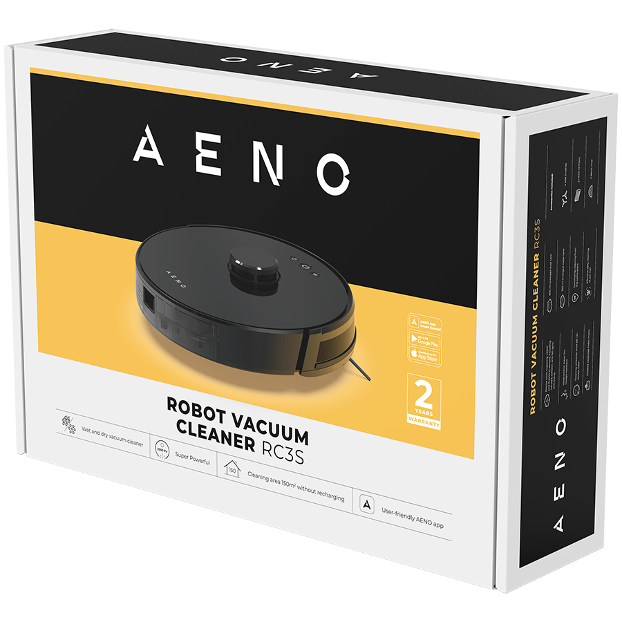 AENO Robot Vacuum Cleaner RC3S: wet & dry cleaning, smart control AENO App, powerful Japanese Nidec motor, turbo mode [9]