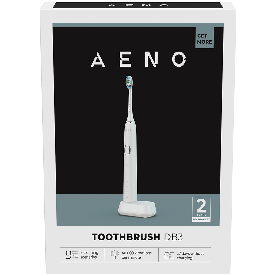 AENO Sonic Electric Toothbrush, DB3: White, 9 scenarios, with 3D touch, wireless charging, 46000rpm, 40 days without charging, IPX7 [6]