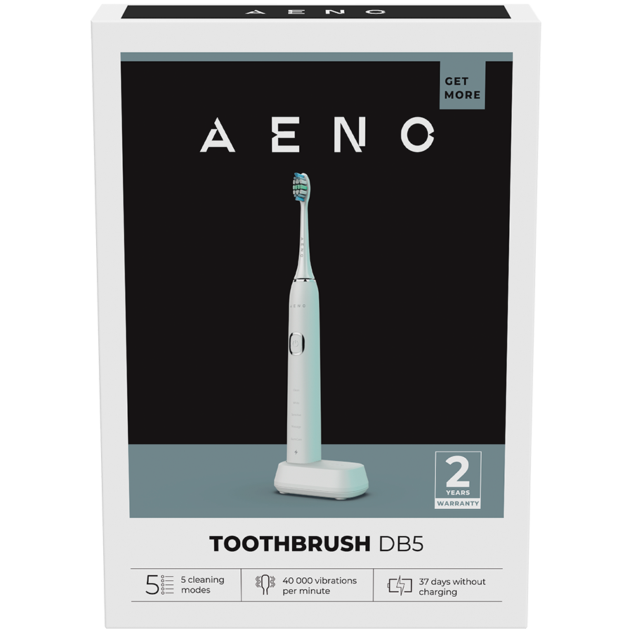 AENO Sonic Electric Toothbrush DB5: White, 5 modes, wireless charging, 46000rpm, 40 days without charging, IPX7 [4]