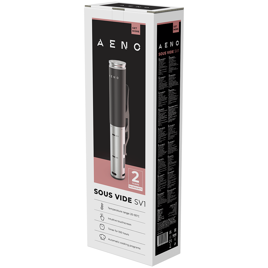 AENO Sous Vide SV1: 1200W, 4 Automatic programs, Temperature adjustment, Timer, Touch screen, LCD-display, IPX7 Water Proof [5]