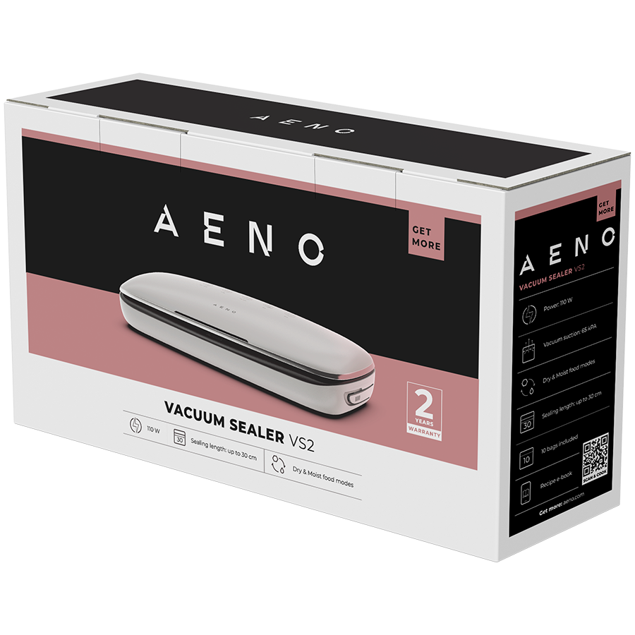 AENO Vacuum sealer VS2: 120W, 75kPa, Dry/Moist Food Mode, 3 modes: Vac+Seal, Seal, Pulse, Max Pocket Width 30 cm [3]