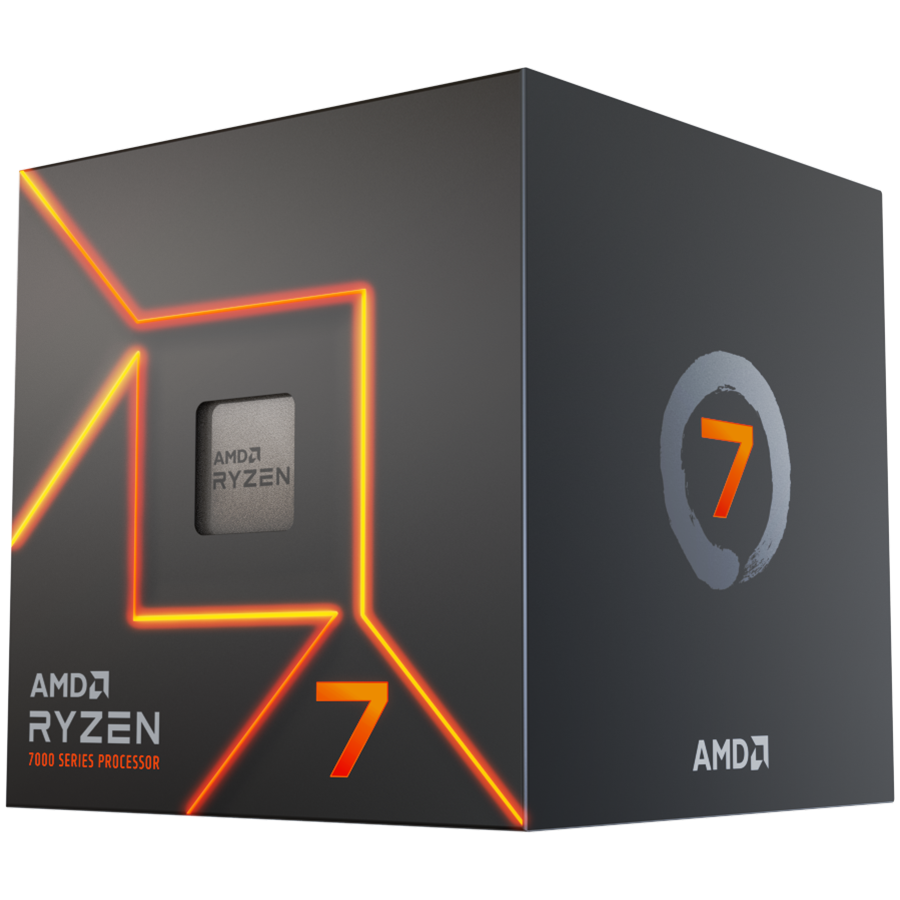 AMD CPU Desktop Ryzen 7 8C/16T 7700 (5.3GHz Max, 40MB,65W,AM5) box, with Radeon Graphics and Wraith Prism Cooler [1]