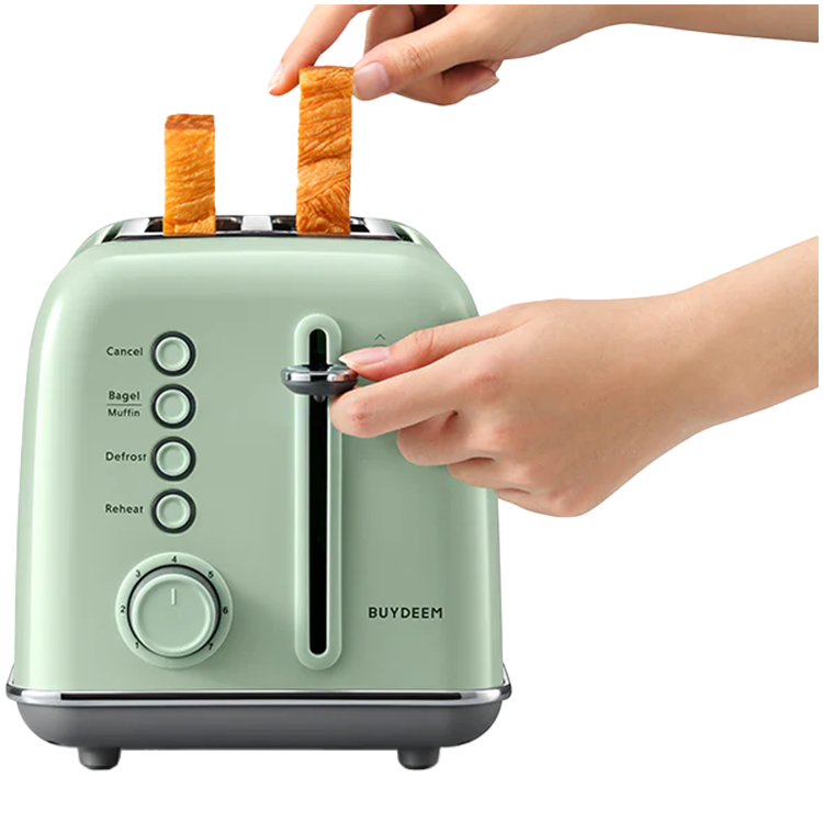 BUYDEEM 2 Slice Toaster, model DT620E, color Cozy Greenish, EU [2]