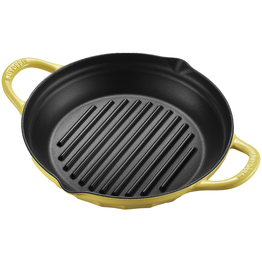 BUYDEEM Enameled Cast Iron Grill Pan 26 cm, model CP553, color Mellow Yellow [2]