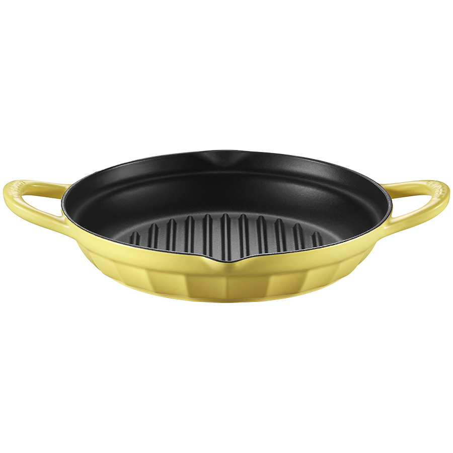 BUYDEEM Enameled Cast Iron Grill Pan 26 cm, model CP553, color Mellow Yellow [1]