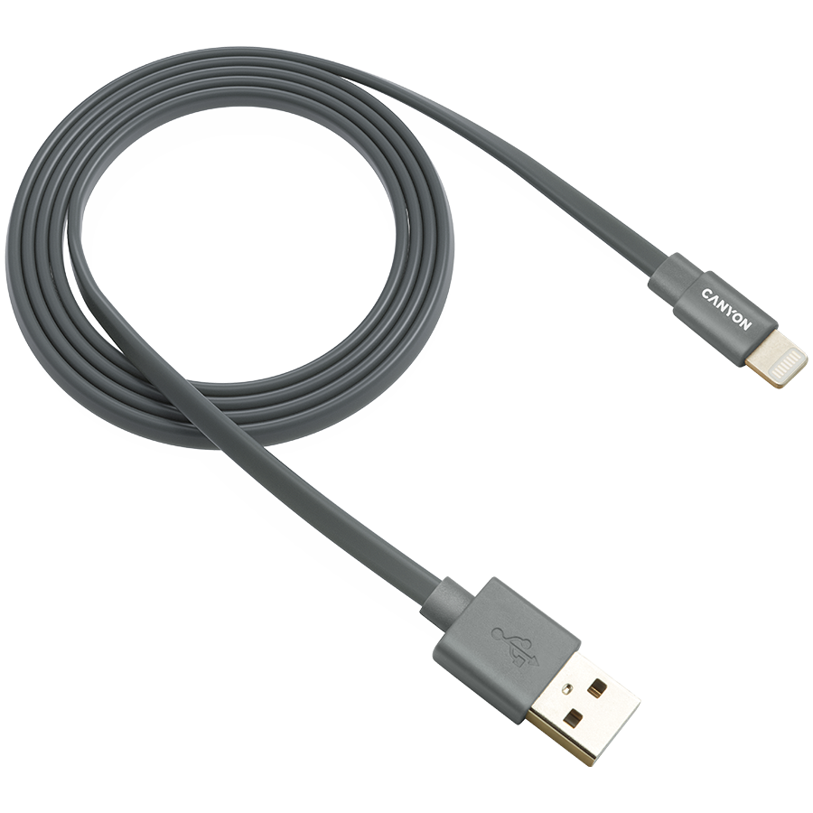 CANYON cable MFI-2 Lightning 12W 1m Dark Grey [1]