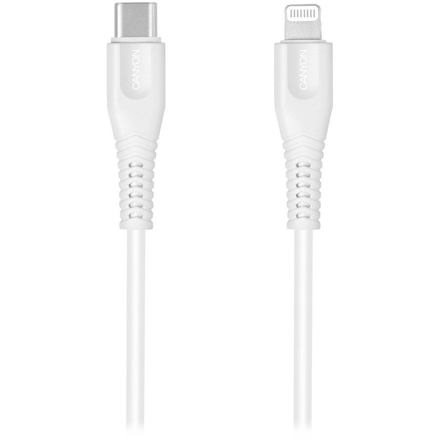 CANYON cable MFI-4 Type-C to Lightning 1.2m White [1]