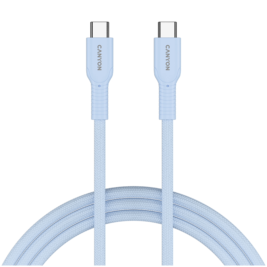 CANYON cable OnWire 60CL C-C 60W COLOR Braided 1m Light Blue [1]