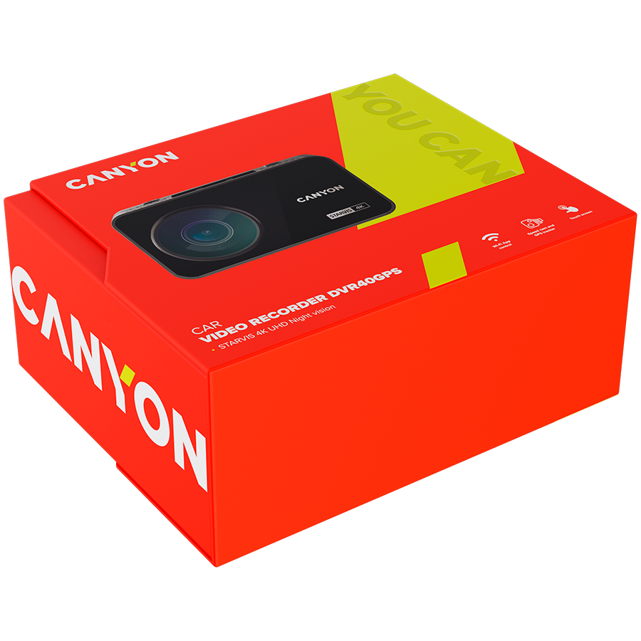CANYON car recorder DVR40GPS UltraHD 2160p Wi-Fi GPS Black [12]