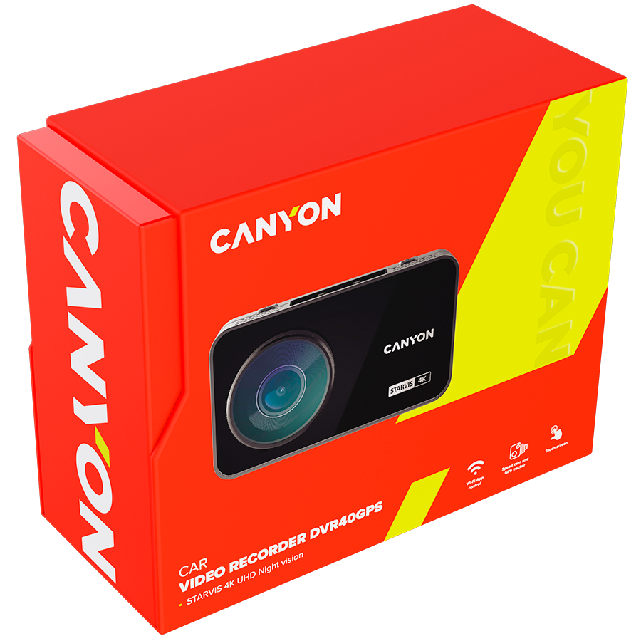 CANYON car recorder DVR40GPS UltraHD 2160p Wi-Fi GPS Black [11]