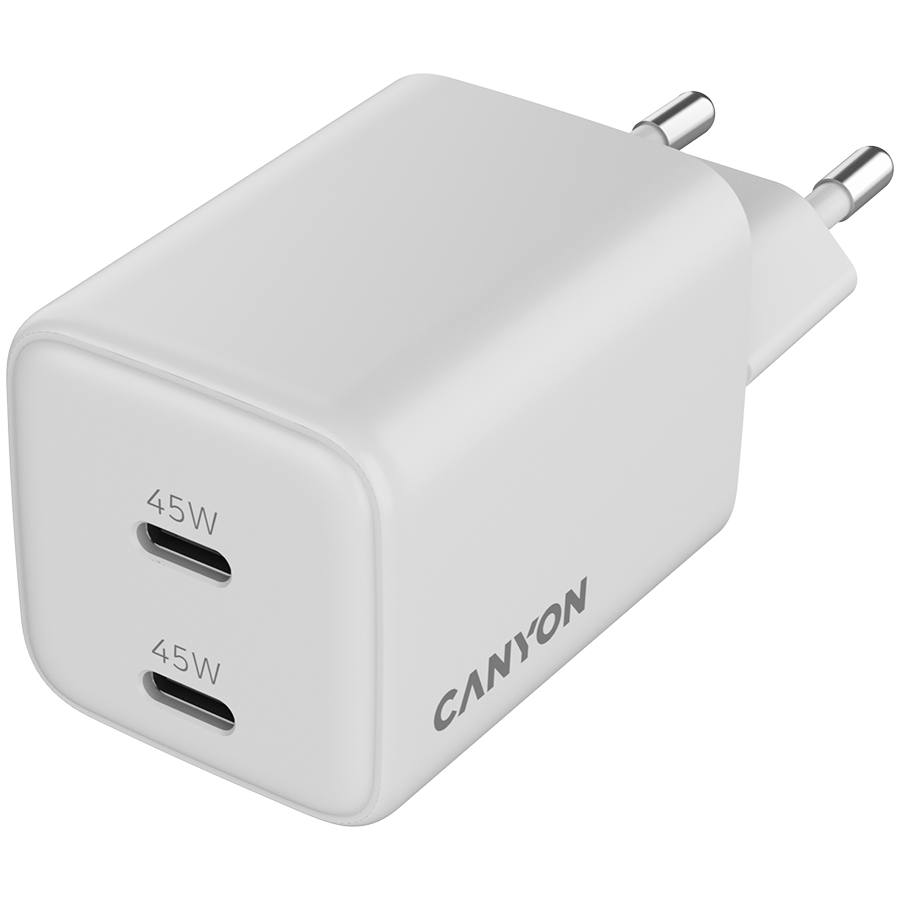 CANYON charger CU45CC GaN 45W 2xPD EU White [4]