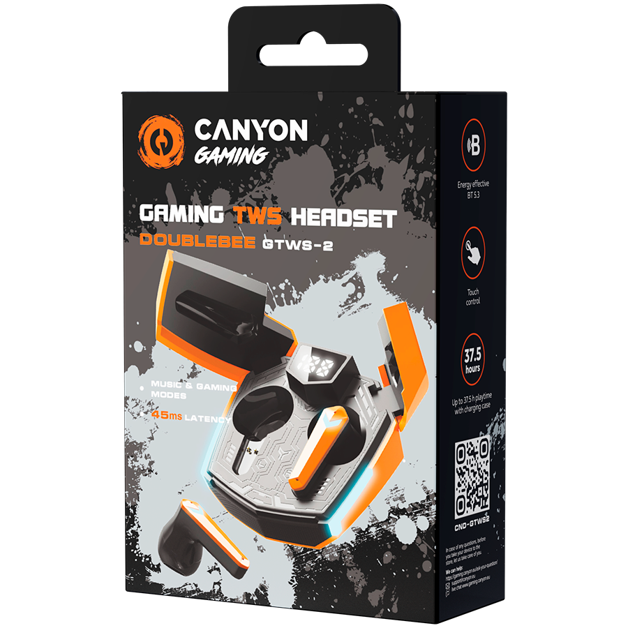 CANYON headset Doublebee GTWS-2 Gaming Orange [6]