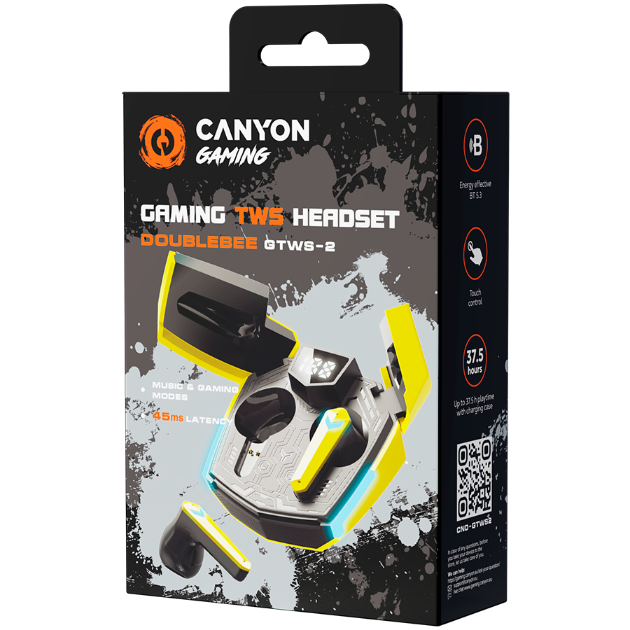CANYON headset Doublebee GTWS-2 Gaming Yellow [6]