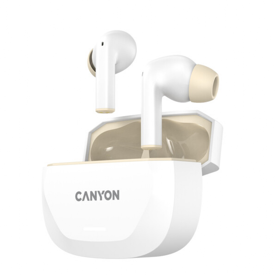 CANYON headset HEXAGON 7 TWS ANC+ENC Wireless Charge White Beige [4]