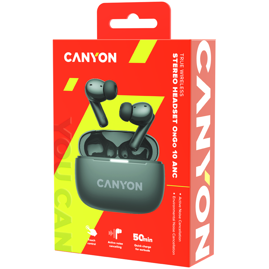 CANYON headset OnGo TWS-10 ANC+ENC Grey [8]