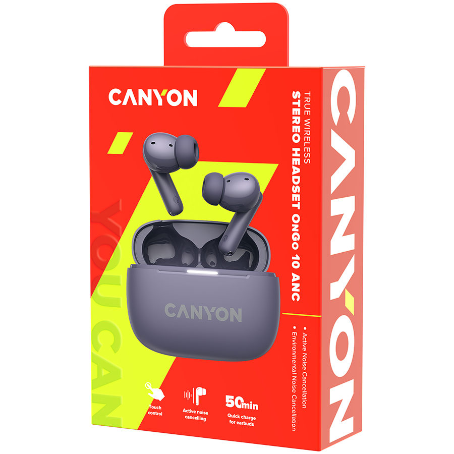 CANYON headset OnGo TWS-10 ANC+ENC Purple [9]