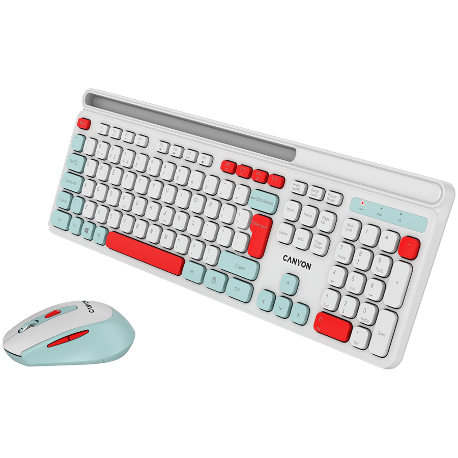 CANYON HSET-W5 EN Keyboard+Mouse AAA+AA Wireless White [5]