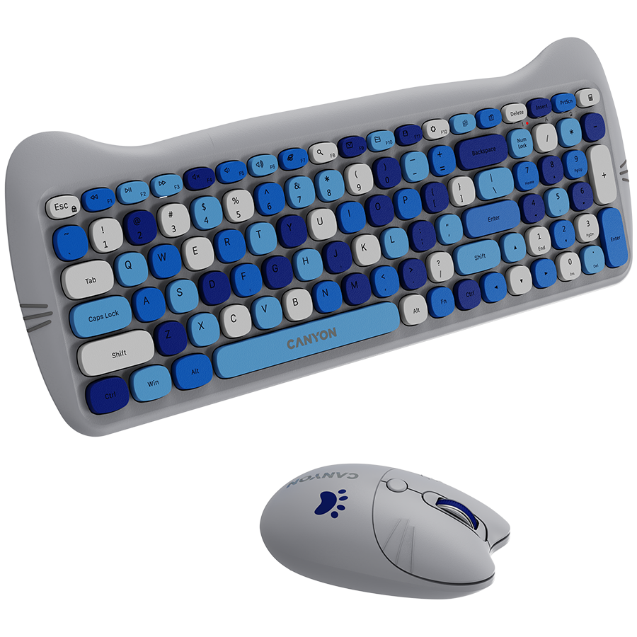 CANYON HSET-W6 EN Keyboard+Mouse Kitty Edition AAA+АА Wireless Blue [4]