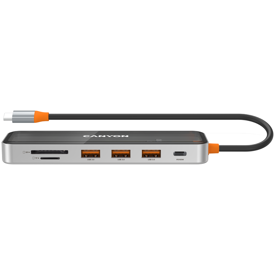 CANYON hub DS-13 7in1 4k USB-C Transparent Space Grey [4]