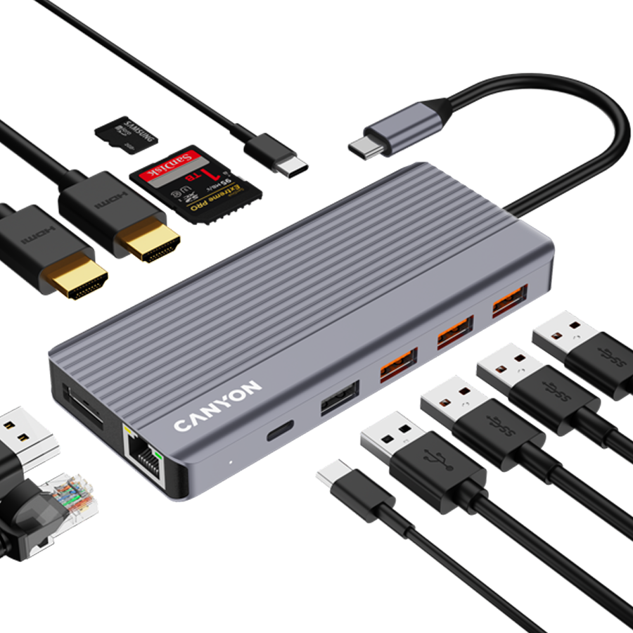 CANYON hub DS-16 13in1 4k USB-C Grey [6]