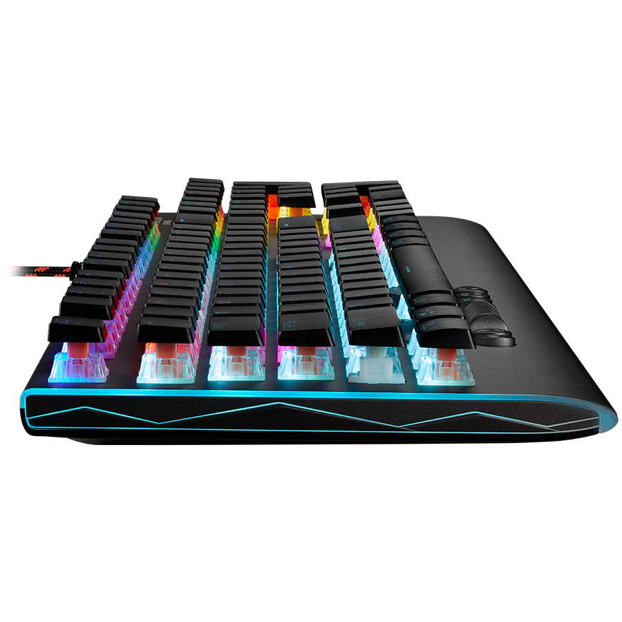 CANYON Interceptor GK-8, Wired multimedia gaming keyboard with lighting effect, 20pcs rainbow LED & 19pcs RGB light, Numbers 104keys, EN double injection layout, cable length 1.8M, 446*160*40mm, 0.98k [3]