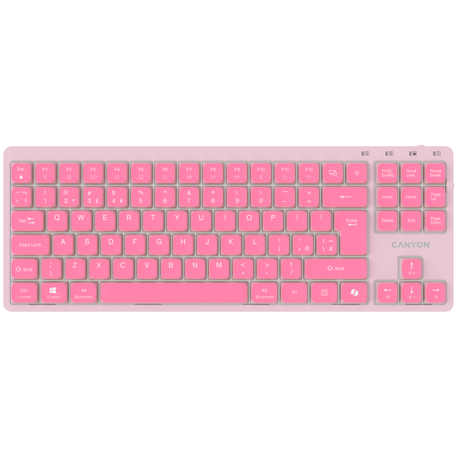 CANYON Keyboard OnType 10 Low Profile EN Wired Pink [1]
