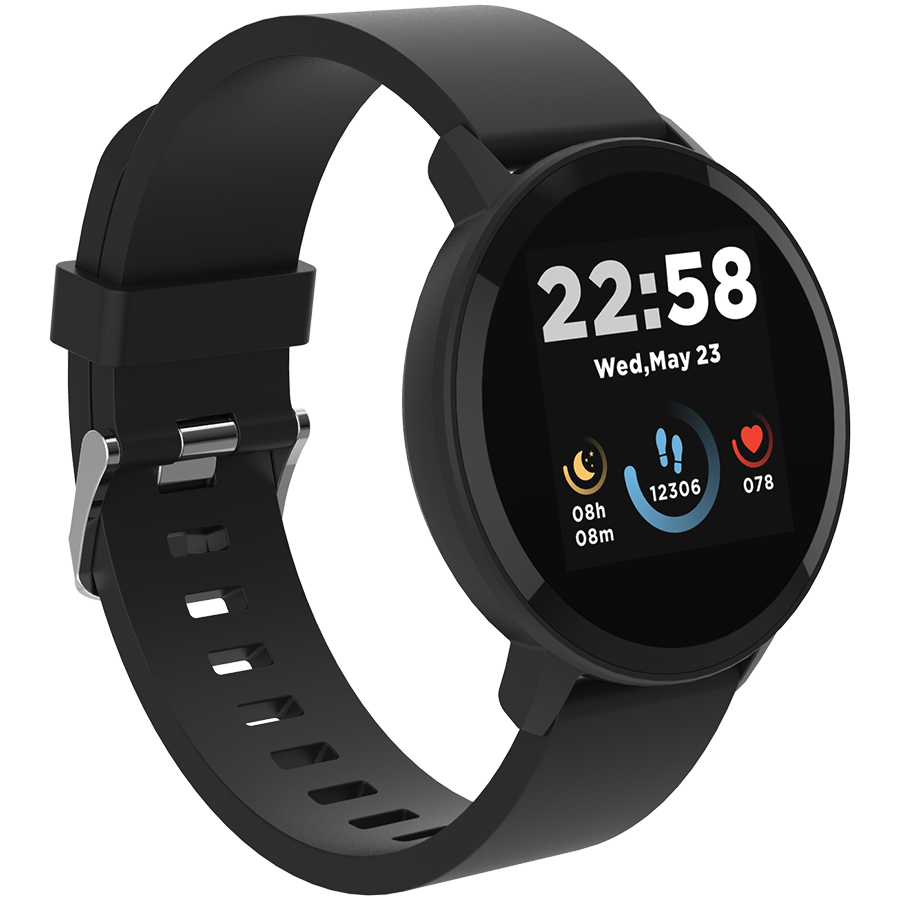 CANYON Lollypop SW-63, Smart watch, 1.3inches IPS full touch screen, Round watch, IP68 waterproof, multi-sport mode, BT5.0, compatibility with iOS and android, black, Host: 25.2*42.5*10.7mm, Strap: 20 [2]