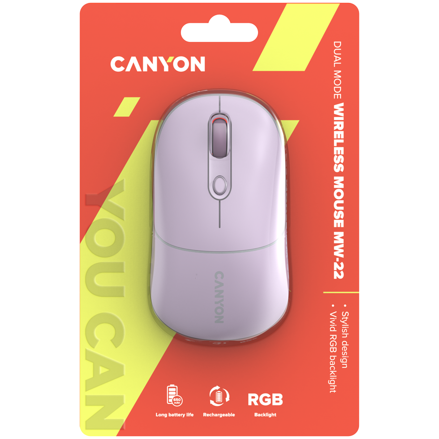 CANYON mouse MW-22 2in1 BT/ Wireless Pearl Rose [6]