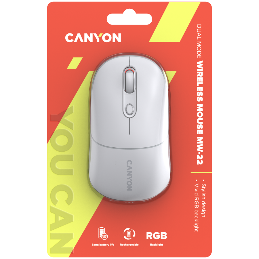 CANYON mouse MW-22 2in1 BT/ Wireless Snow White [6]