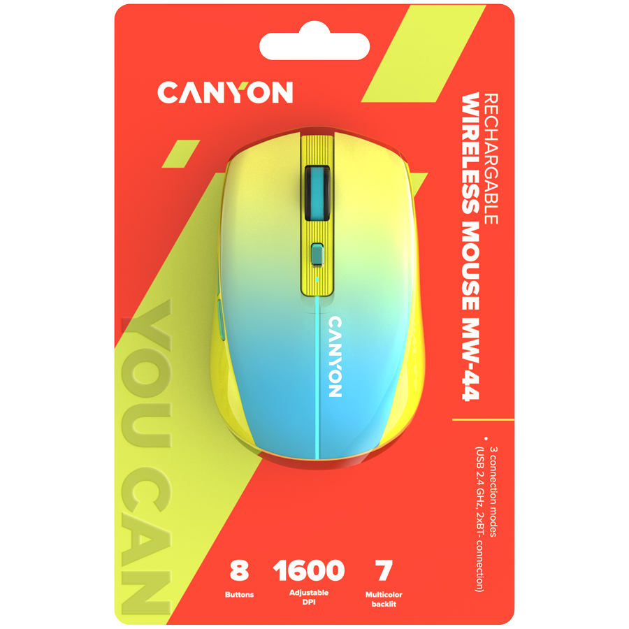 CANYON mouse MW-44 Wireless Charge Yellow Blue [6]