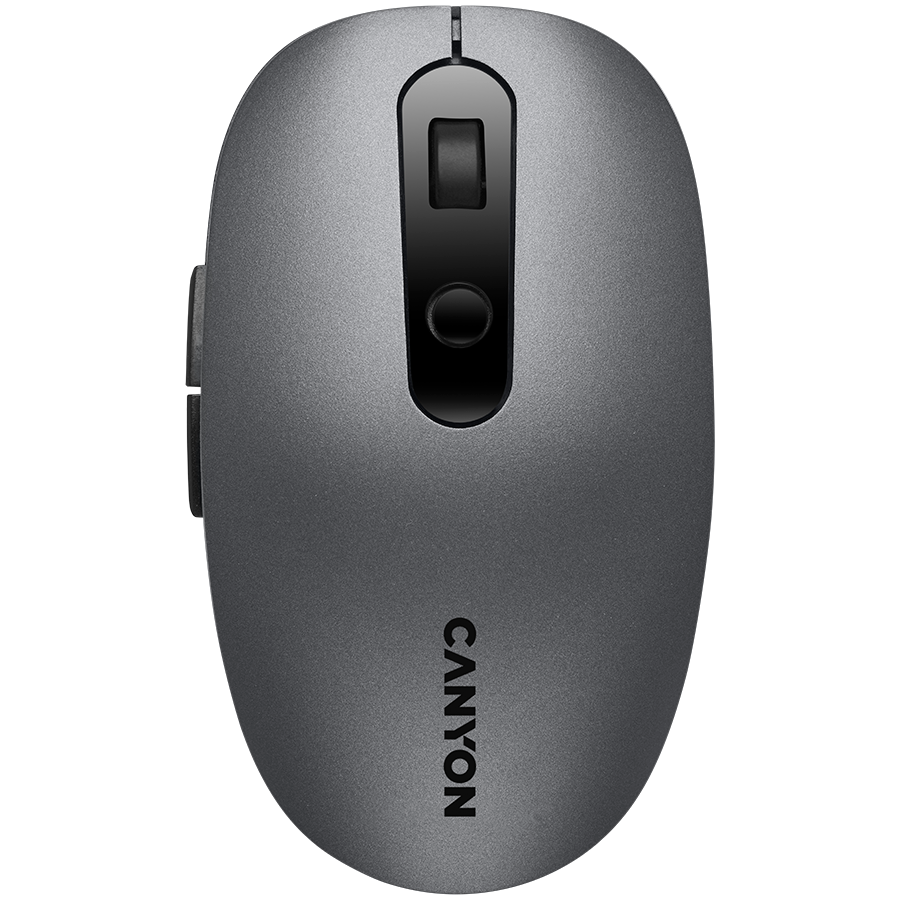CANYON MW-9, 2 in 1 Wireless optical mouse with 6 buttons, DPI 800/1000/1200/1500, 2 mode(BT/ 2.4GHz), Battery AA*1pcs, Grey, 65.4*112.25*32.3mm, 0.092kg [1]