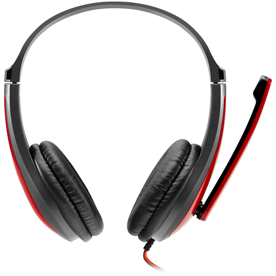 CANYON PC headset HSC-1 PC Mic Flat 2m Black Red [2]