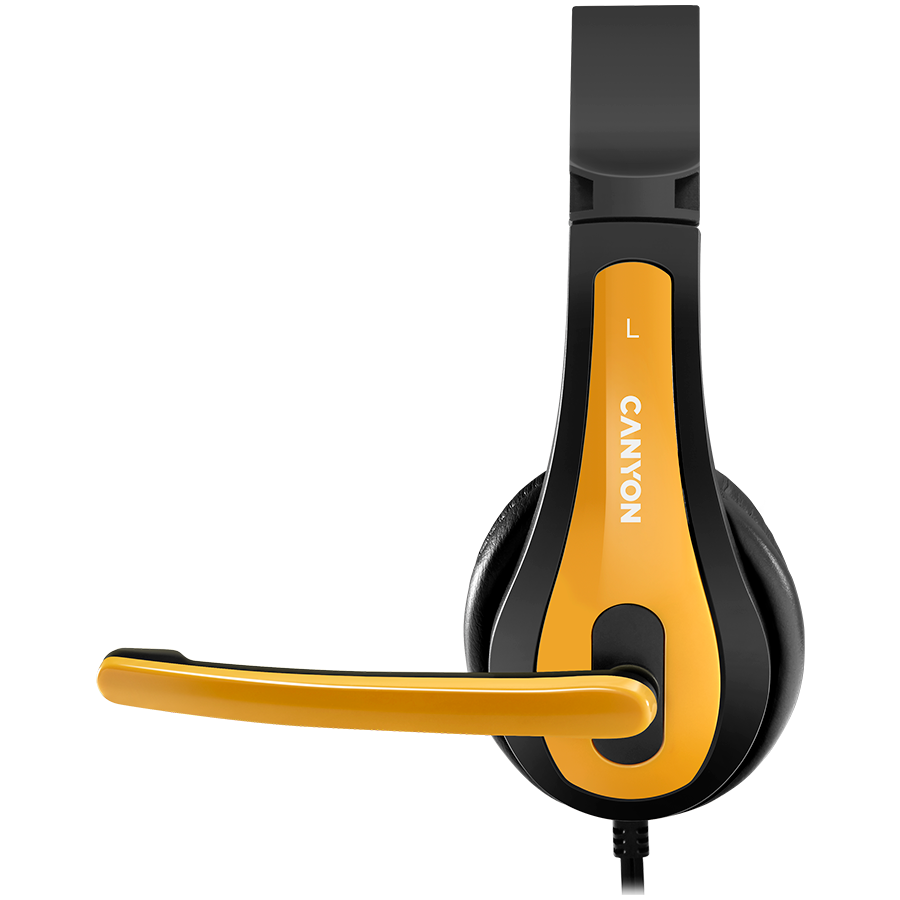 CANYON PC headset HSC-1 PC Mic Flat 2m Black Yellow [4]