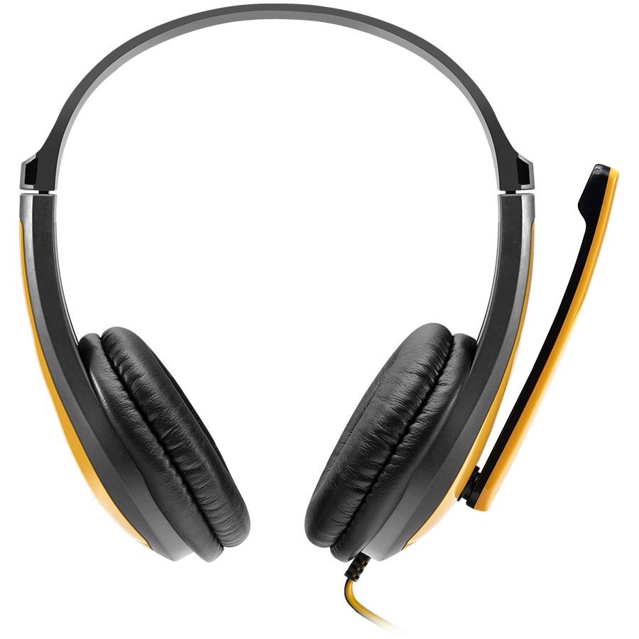CANYON PC headset HSC-1 PC Mic Flat 2m Black Yellow [2]