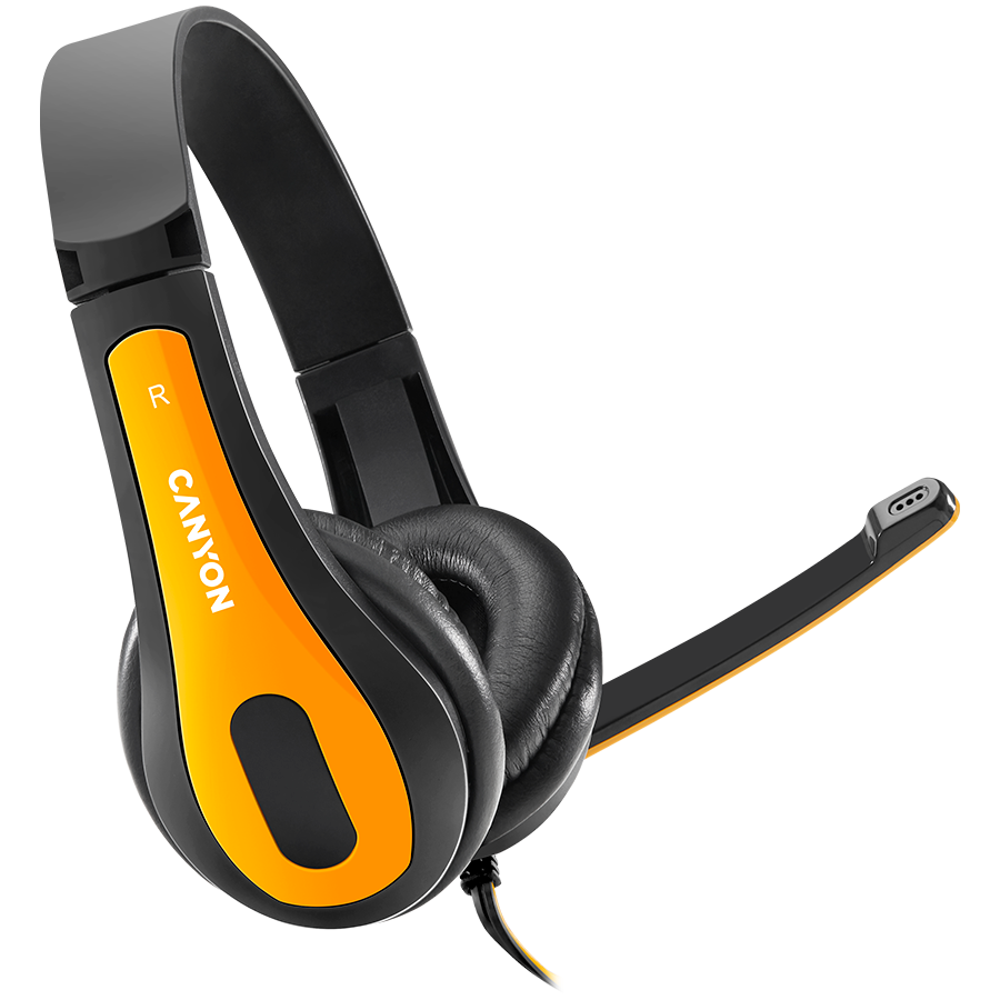 CANYON PC headset HSC-1 PC Mic Flat 2m Black Yellow [1]