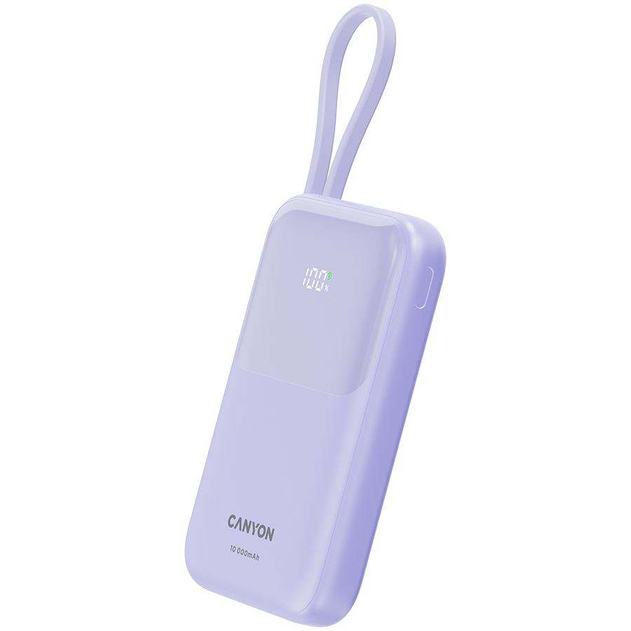 CANYON power bank OnPower 101 built-in cable 10000 mAh PD22.5W Purple [2]