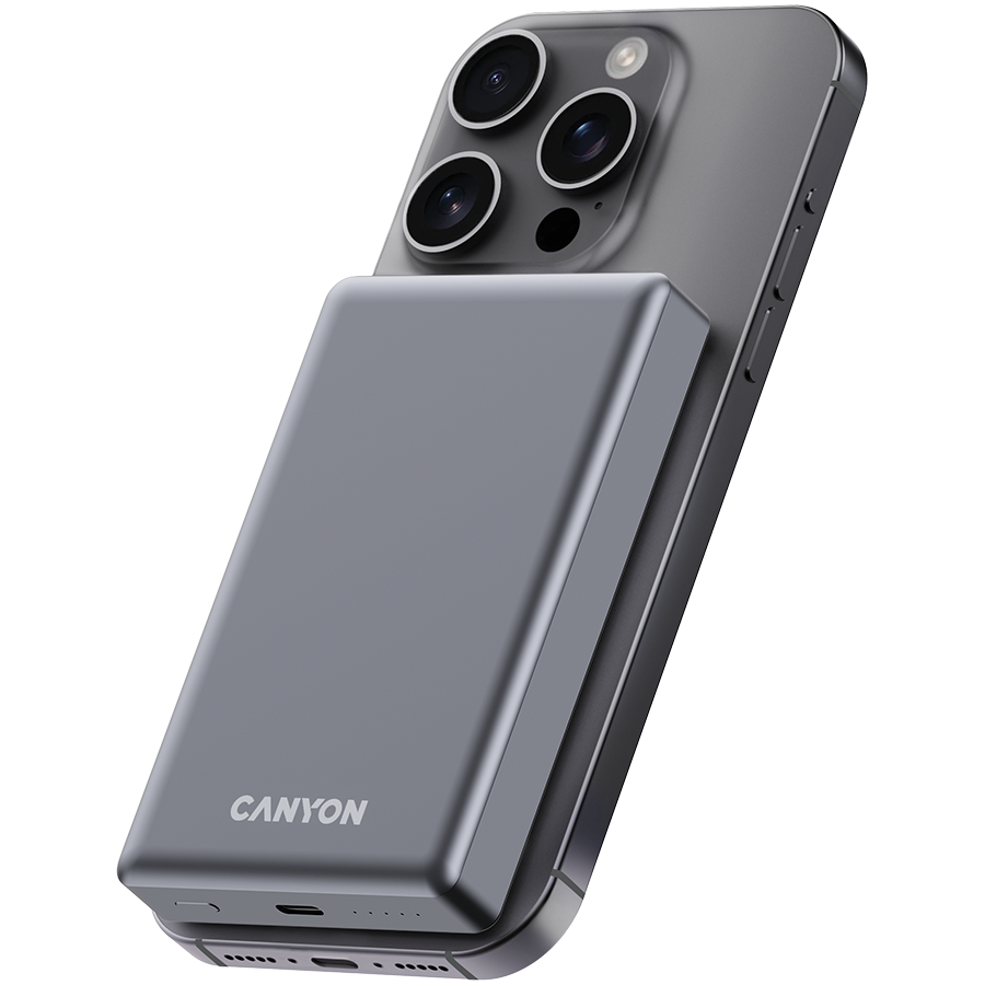 CANYON power bank OnPower 510 slim Magnetic 10000 mAh PD20W Dark Grey [6]